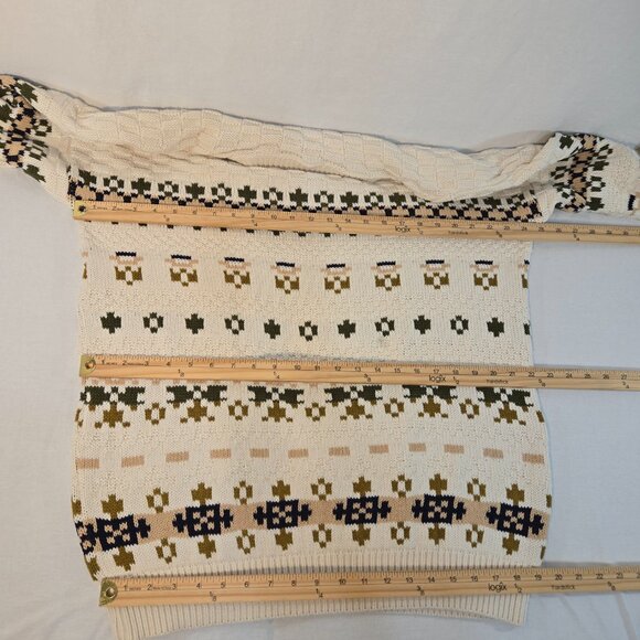 U.S.A. Vintage Eclectic Grandpa Academia Fisherman IVORY Sweater Oversized XL T - Picture 15 of 16